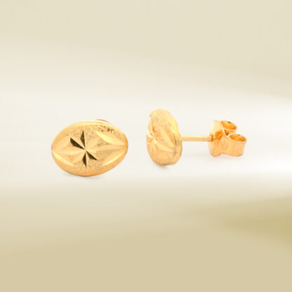 18K Yellow Gold Stud Earrings - Image 3