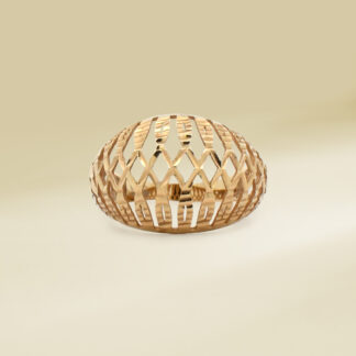 18K Yellow Gold Dome Mesh Design Ladies' Ring