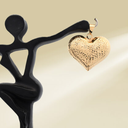 18K Yellow Gold Heart Pendant - Image 4