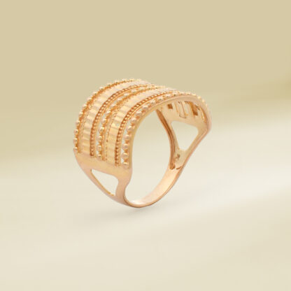 18K Yellow Gold Irregular Geometric Design Ladies' Ring - Image 3