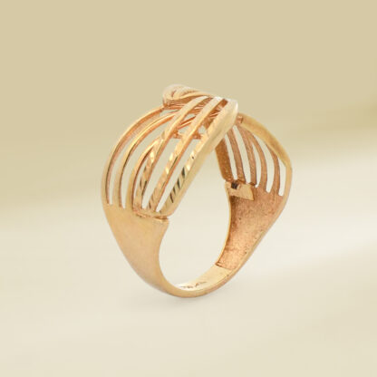18K Yellow Gold Irregular Geometric Design Ladies' Ring - Image 3