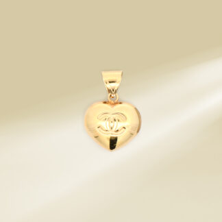 18K Yellow Gold Brand-Inspired Heart Pendant