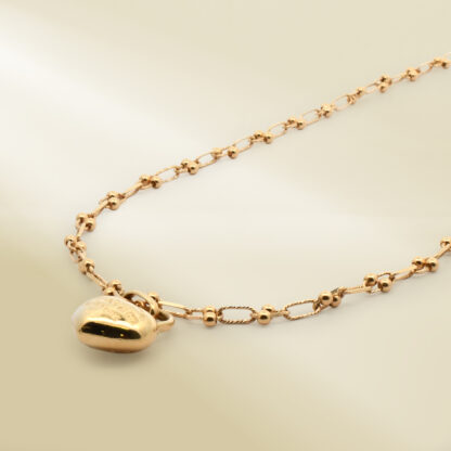 18K Yellow Gold Brand-Inspired Necklace with Pendant - Image 2
