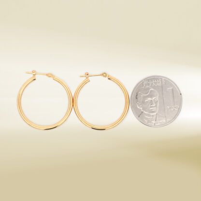 18K Yellow Gold Hoop Earrings - Image 2