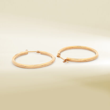 18K Yellow Gold Hoop Earrings - Image 3