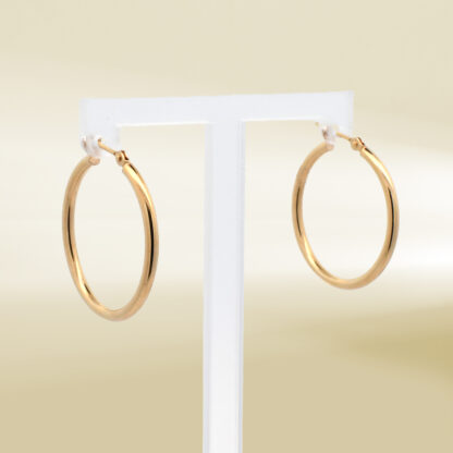 18K Yellow Gold Hoop Earrings - Image 4