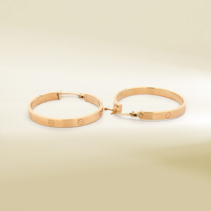 18K Yellow Gold Brand-Inspired Earrings - Image 3