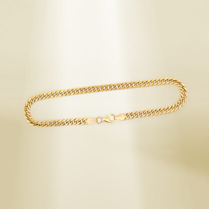 18K Yellow Gold Curb Chain Bracelet - Image 3