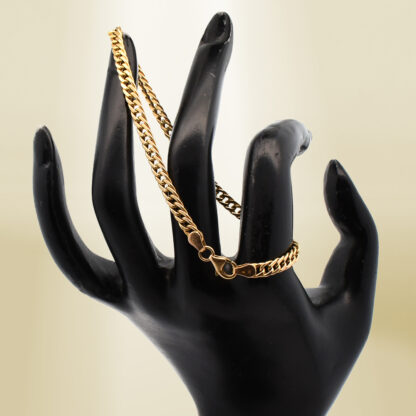 18K Yellow Gold Curb Chain Bracelet - Image 4