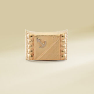 18K Yellow Gold Anchor Signet Gents' Ring
