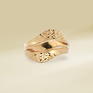 18K Yellow Gold Irregular Geometric Design Ladies' Ring