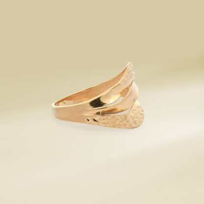 18K Yellow Gold Irregular Geometric Design Ladies' Ring - Image 2
