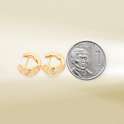 18K Yellow Gold Huggie Earrings - Image 2