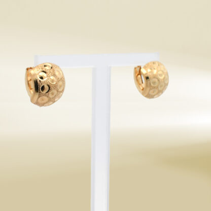 18K Yellow Gold Huggie Earrings - Image 4