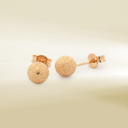 18K Yellow Gold Ball Design Earrings - Image 3