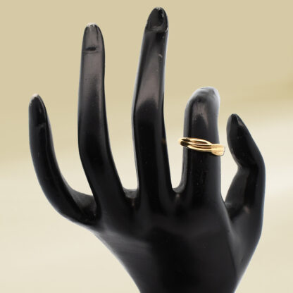 18K Yellow Gold Crossover Design Ladies' Ring - Image 4