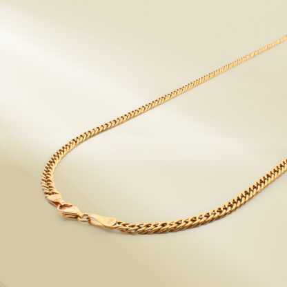 18K Yellow Gold Curb Chain Necklace - Image 2