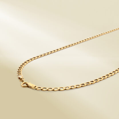 18K Yellow Gold Curb Chain Necklace - Image 2