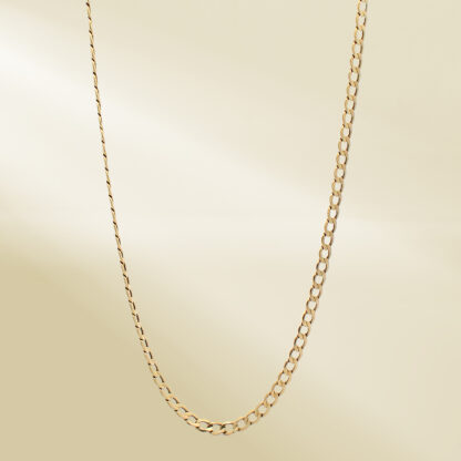 18K Yellow Gold Curb Chain Necklace - Image 4