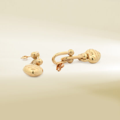 18K Yellow Gold Brand-Inspired Earrings - Image 3