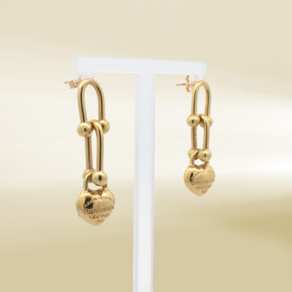 18K Yellow Gold Brand-Inspired Earrings - Image 4
