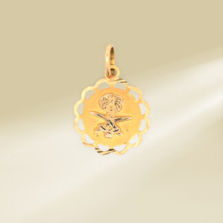 18K Yellow Gold Emblem of Saudi Arabia Pendant