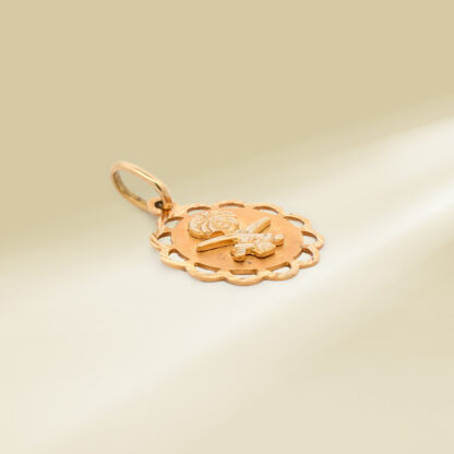 18K Yellow Gold Emblem of Saudi Arabia Pendant - Image 2