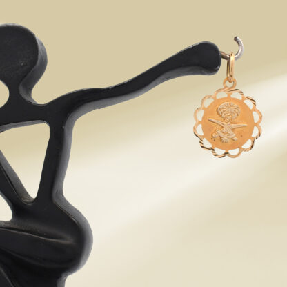18K Yellow Gold Emblem of Saudi Arabia Pendant - Image 4