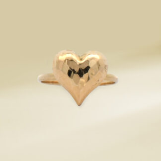 18K Yellow Gold Heart Design Ladies' Ring