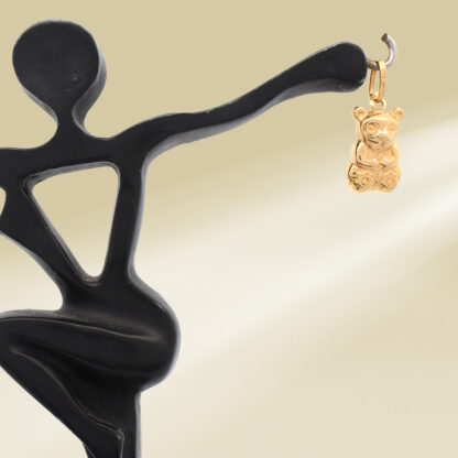 18K Yellow Gold Bear Pendant - Image 4