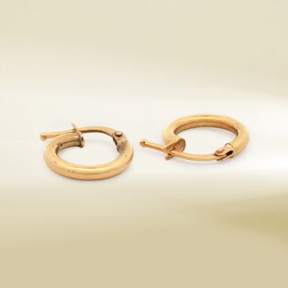 18K Yellow Gold Mini Hoop Earrings - Image 3