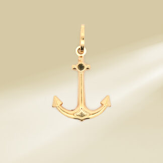 18K Yellow Gold Anchor Pendant