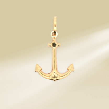 18K Yellow Gold Anchor Pendant
