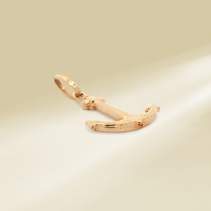 18K Yellow Gold Anchor Pendant - Image 3