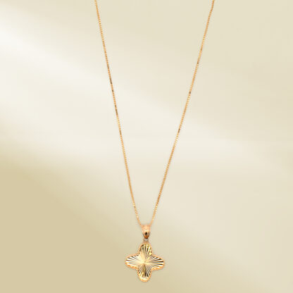 18K Yellow Gold Box Chain Necklace with Brand-Inspired Pendant