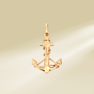 18K Yellow Gold Anchor Pendant