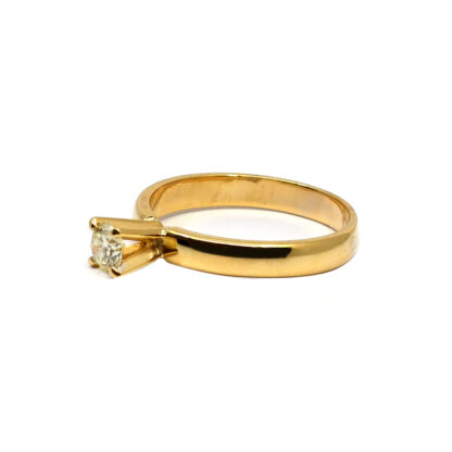 14K Yellow Gold Ladies' Ring with Round Cut, Solitaire Diamonds - Image 2