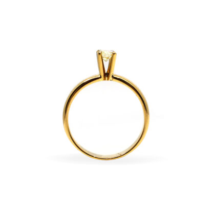14K Yellow Gold Ladies' Ring with Round Cut, Solitaire Diamonds - Image 3