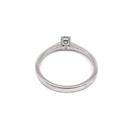18K White Gold Ladies' Ring with Round Cut, Single Stone Diamonds - Image 4
