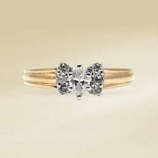 14K Two-Tone Ladies' Ring with Two Stone Diamonds