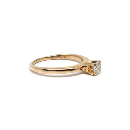 14K Yellow Gold Ladies' Ring with Round Cut, Single Stone Diamonds - Image 2