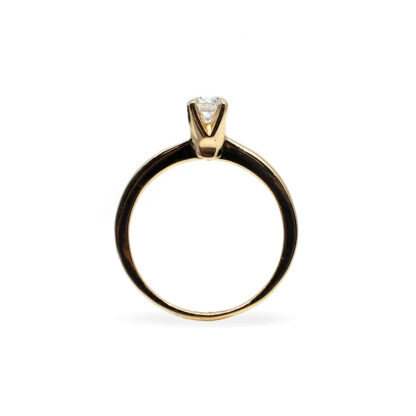 14K Yellow Gold Ladies' Ring with Round Cut, Single Stone Diamonds - Image 4