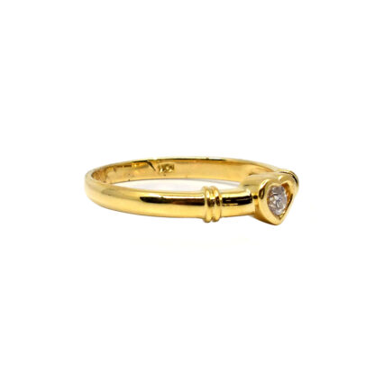 18K Yellow Gold Ladies' Ring with Round Cut, Bezel Diamonds - Image 2