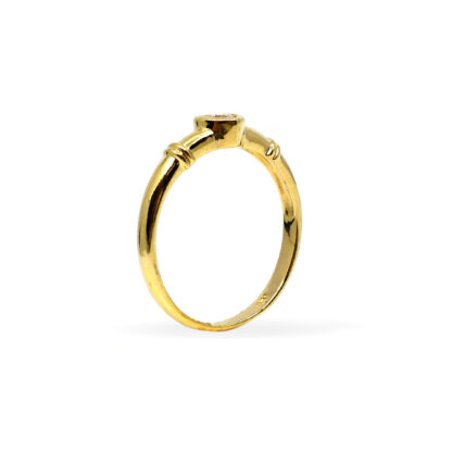 18K Yellow Gold Ladies' Ring with Round Cut, Bezel Diamonds - Image 3