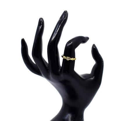 18K Yellow Gold Ladies' Ring with Round Cut, Bezel Diamonds - Image 4