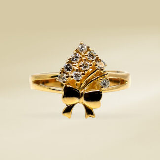 14K Platinum with Round Cut, Cluster Diamonds