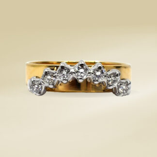 18K Two-Tone with Round Cut Diamonds