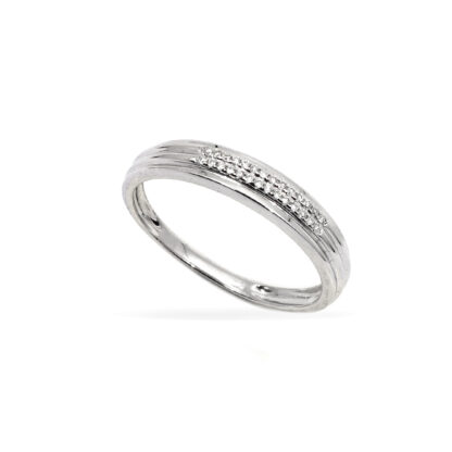18K White Gold Gents' Ring with Round Cut Diamonds - Image 3