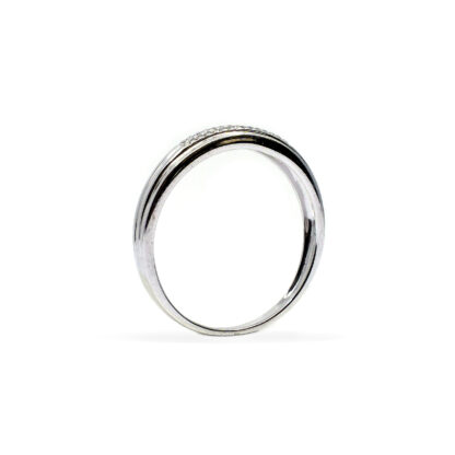 18K White Gold Gents' Ring with Round Cut Diamonds - Image 4