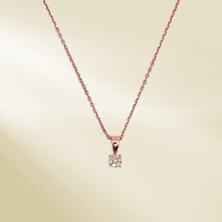 18K Platinum Link Chain Necklace and Pendant with Round Cut Diamonds